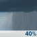This Afternoon: A chance of showers, mainly before 5pm.  Cloudy, with a high near 68. Northeast wind around 6 mph.  Chance of precipitation is 40%.