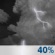 Wednesday Night: A chance of showers and thunderstorms.  Patchy fog between midnight and 2am.  Otherwise, mostly cloudy, with a low around 66. Calm wind.  Chance of precipitation is 40%.